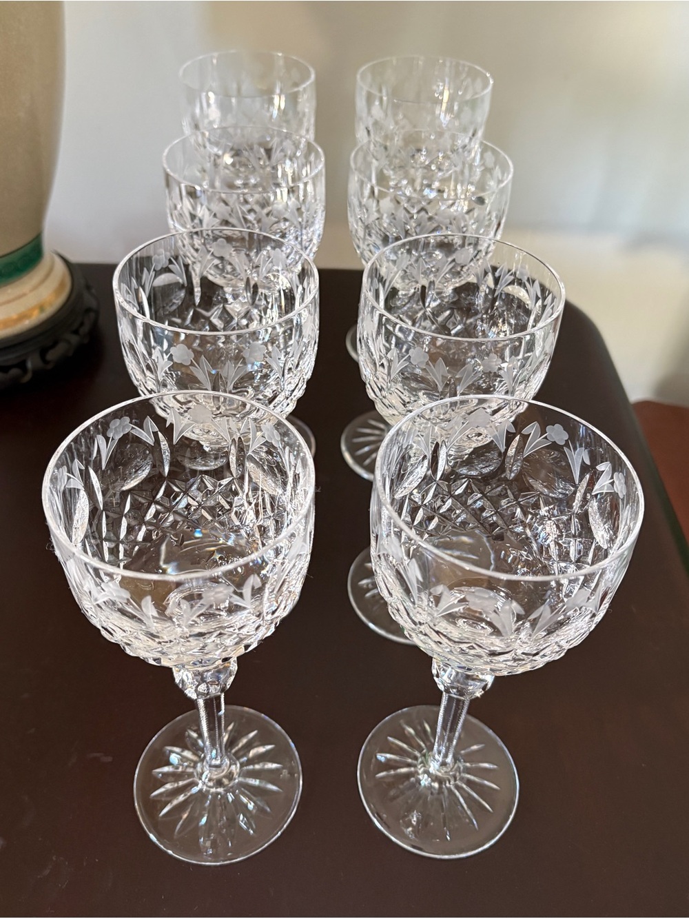 Rogaska Queen 8" Crystal Wine Hock Glass Goblet Hand Blown Cut Etched EUC ✨